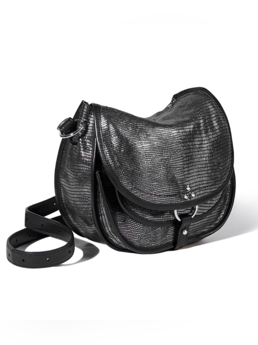Jerome Dreyfuss Pewter Metallic Felix Shoulder Crossbody Bag